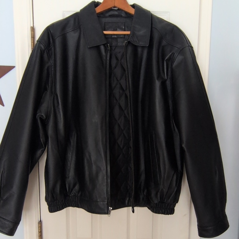 Saddlebred Black Quilted Full-Zip Bomber Jacket Zipper Accent Pockets XL